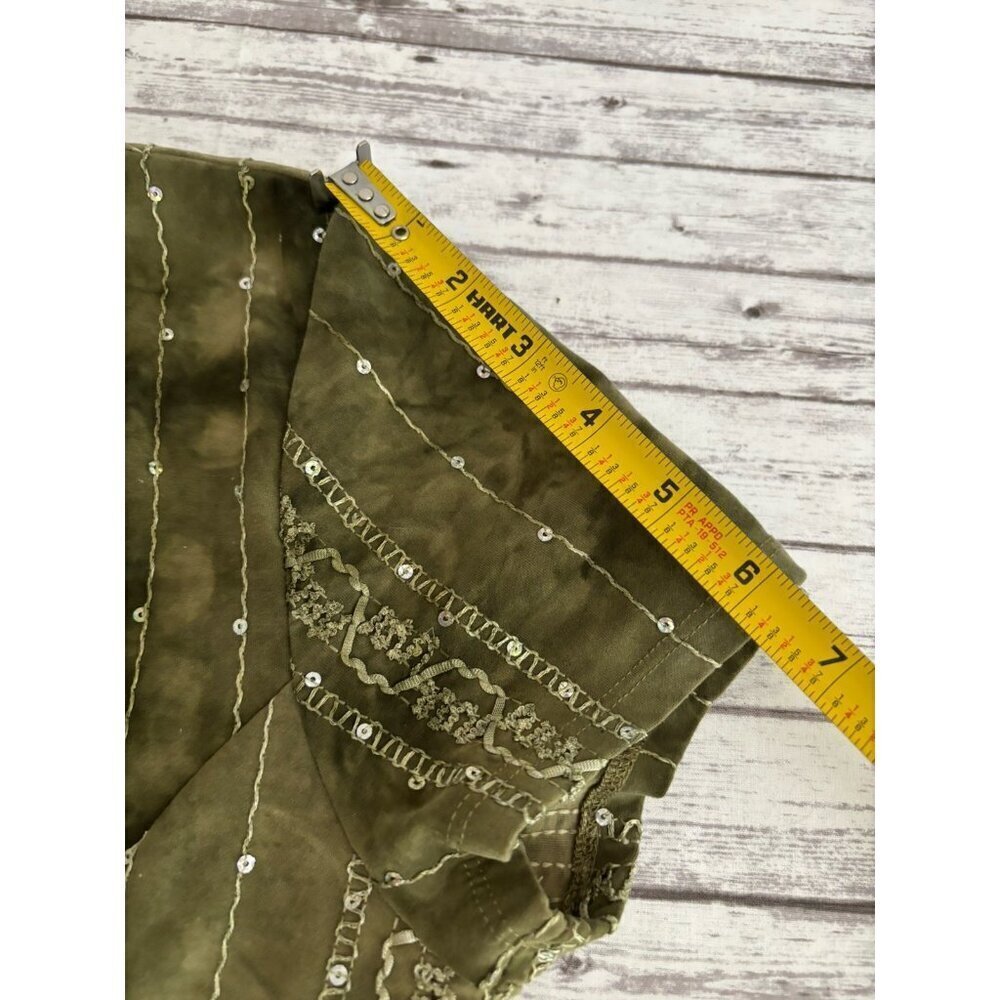 Sami & Jo Plus Green Midi Fit and flare dress Short Sleeve Sequins Fairy Large - Picture 7 of 15